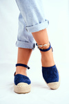 Dámske espadrilly na bielizni Palermo Navy Blue Platform
