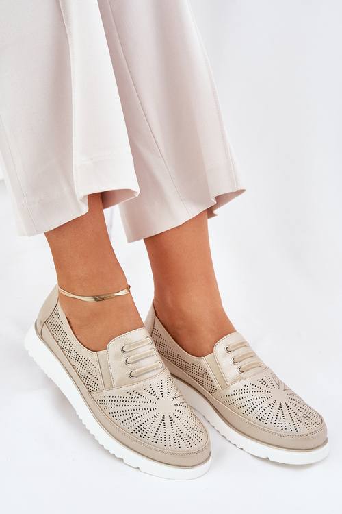 Dámske Polobotky Nazúvacie S Dierovaním Zlaté Azethia