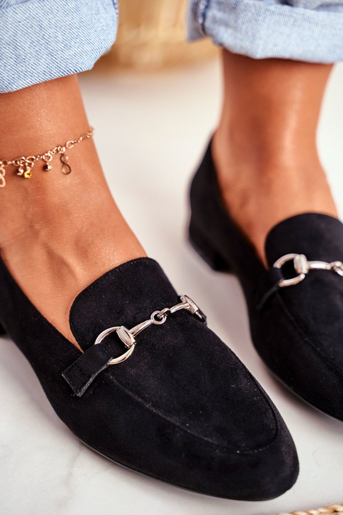 Dámské Semišové Mokasíny Sergio Leone MK733 černé