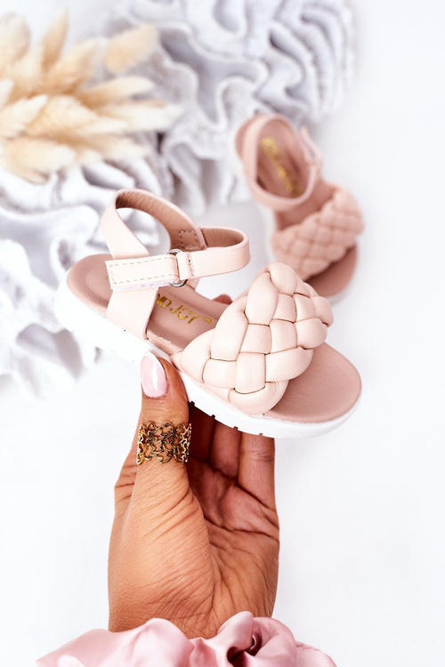 Dětské Pletené Sandály Růžové Adella