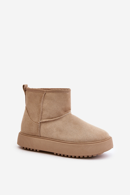 Dámske Snehule Na Platforme Z Eko Semišu Béžové Atteria