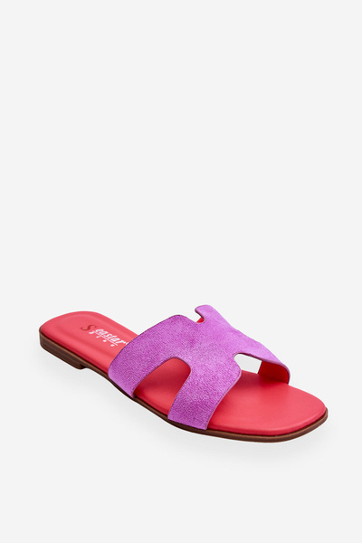 Dámské klasické semišové pantofle fialove Evana