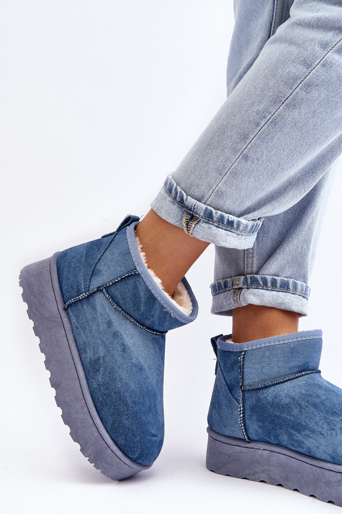 Dámske snehové topánky s trblietkami na platforme Blue Margella