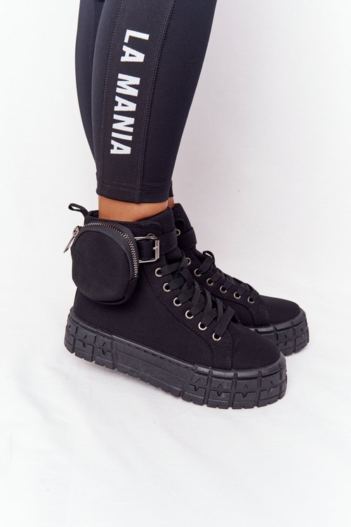 Dámské Tenisky Na Platformě S Ledvinou Černé Popcorn