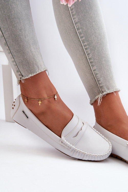 Dámske biele mokasíny z eko kože Rerceria