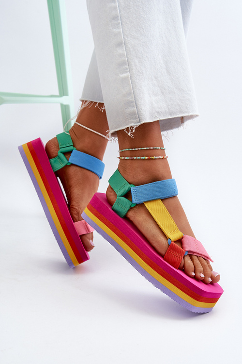 Dámske sandále na platforme viacfarebné Edireda