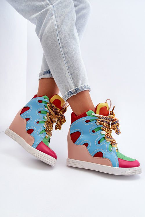 Dámské tenisky na podpatku multikolor leopard