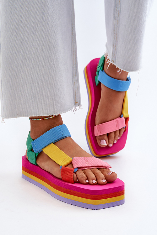 Dámské sandály na platformě multikolor Edireda