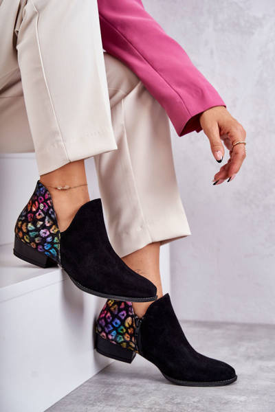 Kožené topánky Maciejka s škvrnami 04091-39 čierna