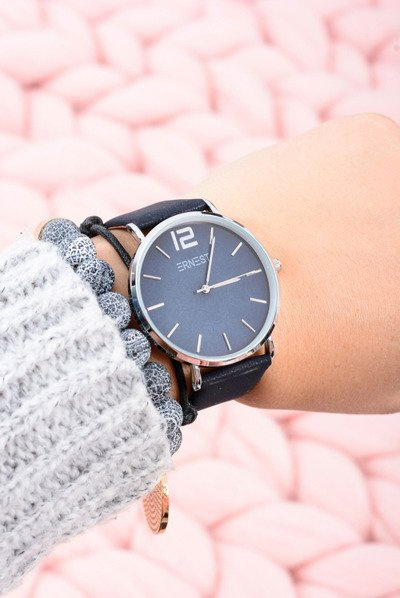 Klasické kožené námornícke modré hodinky Ernest