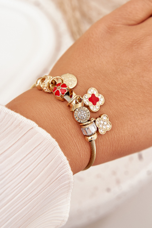 Dámský Náramek Charms Růžový Stříbrný Mouse