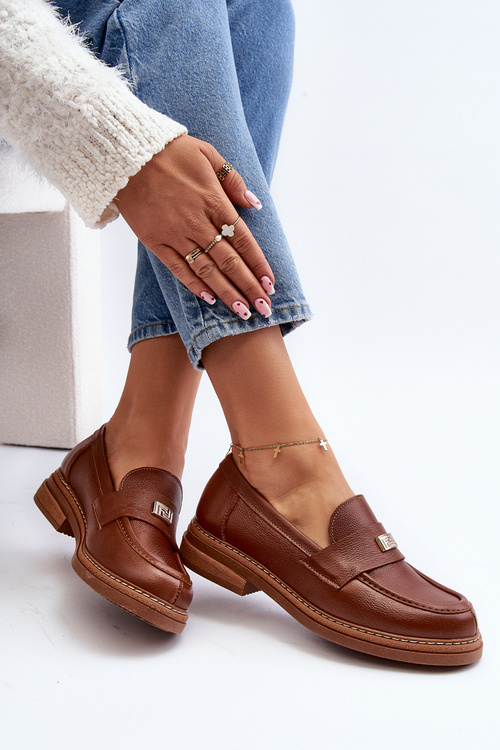 Dámské mokasíny na platformě Laura Messi 2392 tmavě zlatá