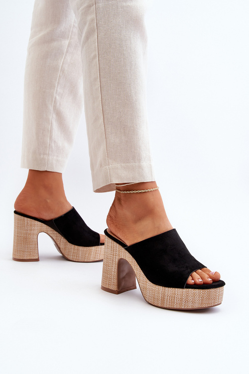 Dámské sandály na podpatku Černé Siobhan