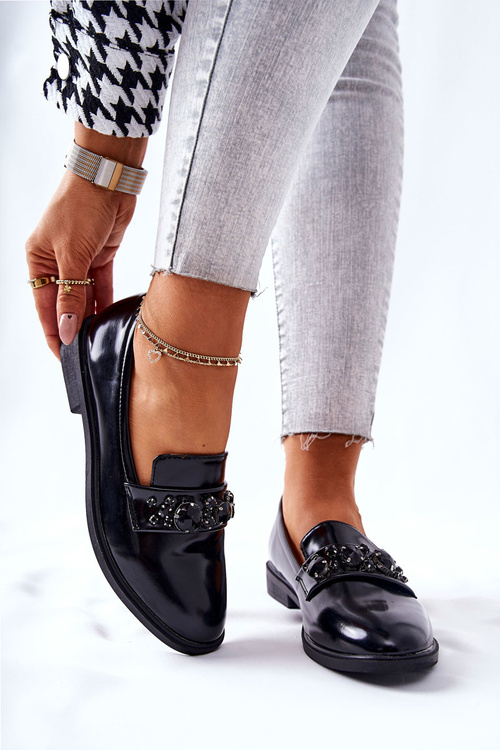 Polobotky Boty S Ozdobným Páskem Černé Valisso