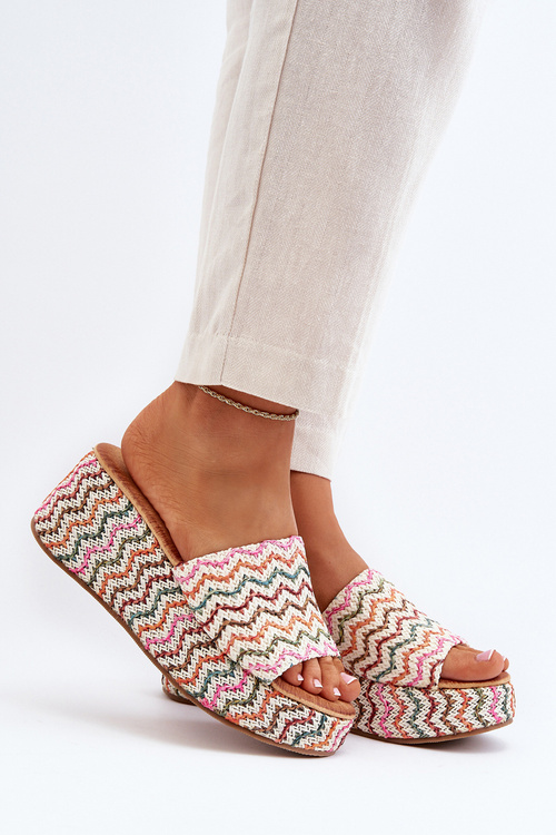 Dámské žabky na podpatku bílé Vanarila