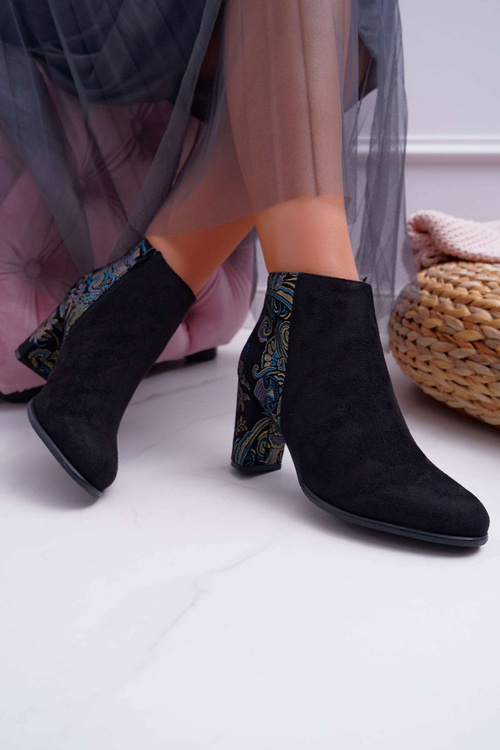 Dámské Kotníkové Boty Sergio Leone Květiny Folk černé Eros