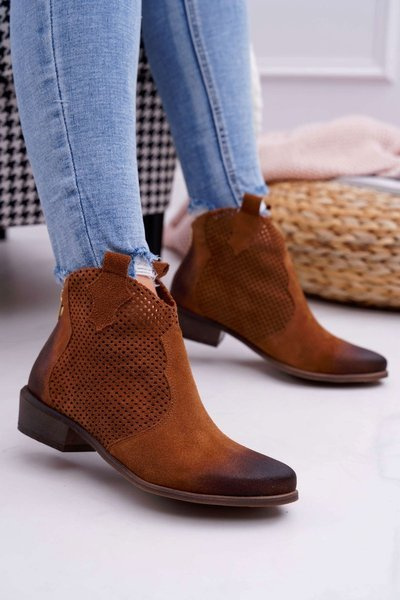 Dámske hnedé kožené topánky vynikajúce 1166