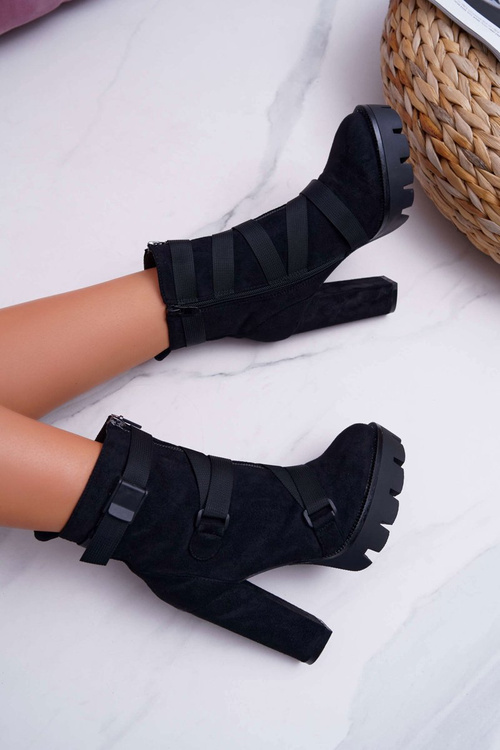 Dámské Kotníkové Boty Na Podpatku černé Guiness