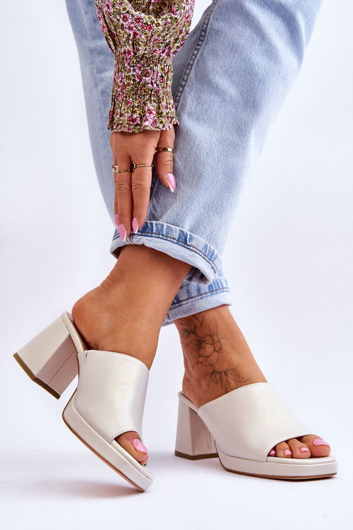 Módne vysoké podpätky Sergio Leone KL322 Pearl