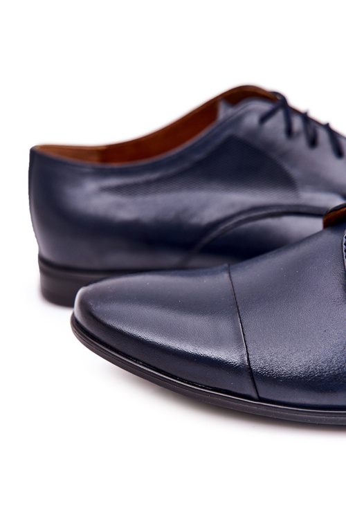 Pánske kožené mokasíny s čiernou jednostrannou modrou farbou