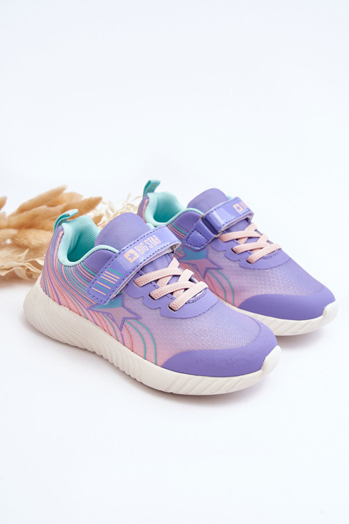 Ľahké detské športové topánky Pamäťový penový systém Big Star LL374151 Purple