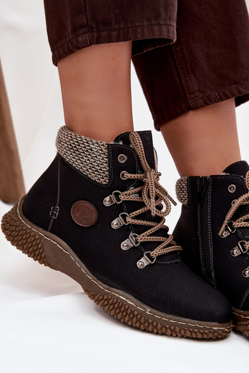 Zateplené kotníkové boty trapery dámské černé Zenaya