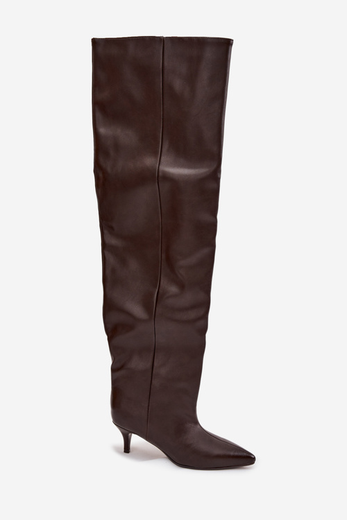 Vkládacie dámske čižmy na opätku čokoládové Ysolienne