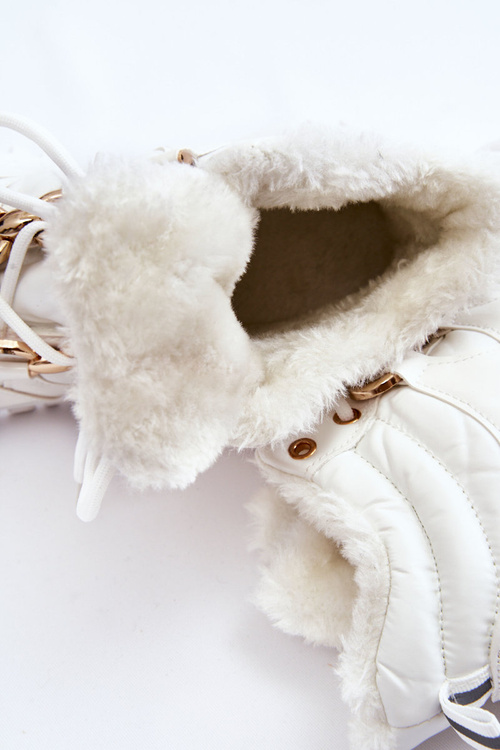 Dámské zateplené sportovní boty trapers Šněrovací bílé Bastini