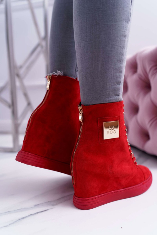 Dámske tenisky Lu Boo s reťazami Suede Red Monica