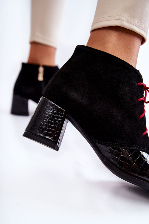 Dámské Kozačky Na Nízkém Podpatku černé Ebba