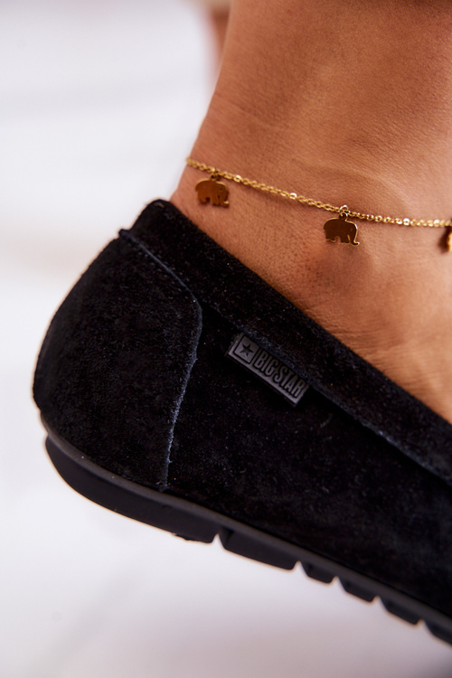 Ženské semišové mokasíry Veľká hviezda JJ274654 Čierna