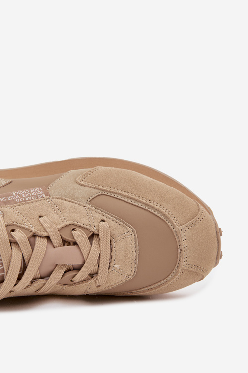 Kožené Pánske Sneakers Big Star OO174298 Hi-Poly System Béžové