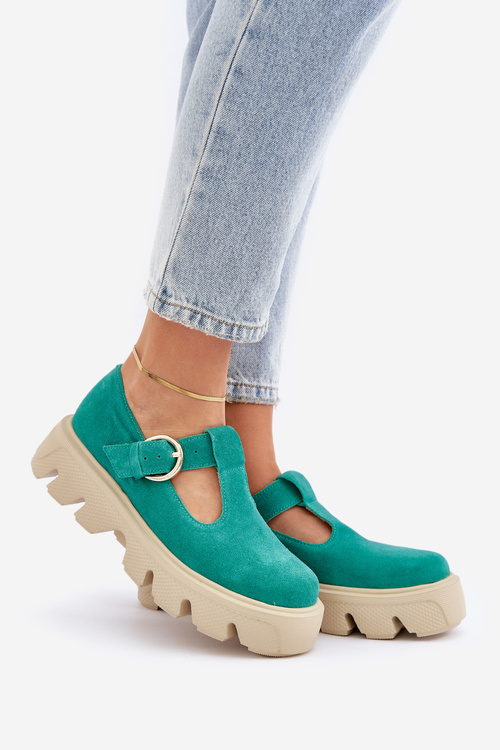 Semišové Poltopánky S Prackou Zazoo 20183 Zelené