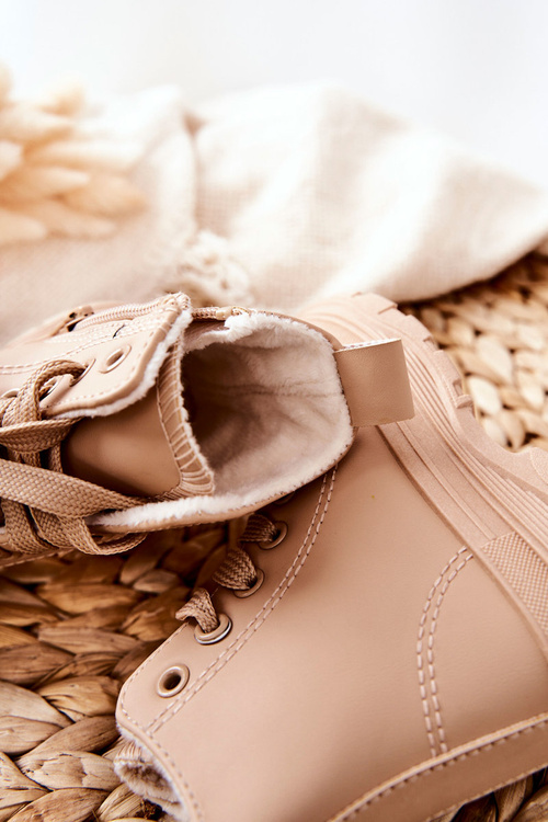 Detské kožené izolované tenisky béžové bomi