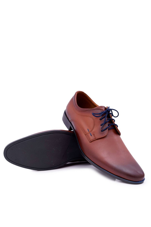 Pánske topánky elegantné kožené hnedé menelaos