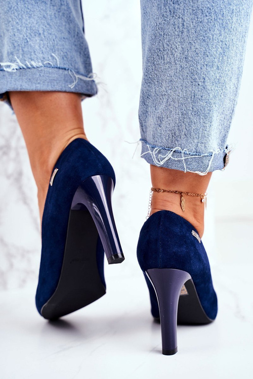 Dámske semišové čerpadlá na Sergio Leone Navy Blue Pillar Campbell