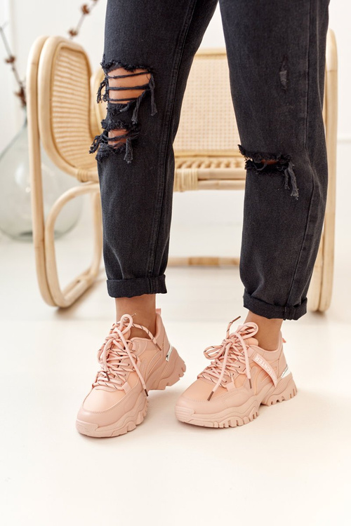 Dámské Sneakersy Na Masivní Podrážce Růžové Chunky