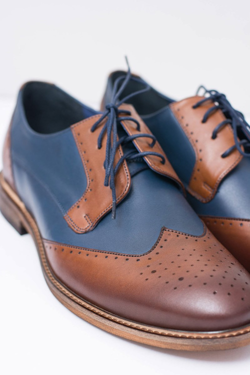 Navy Navy Leather Pánska elegantná topánky Modtes