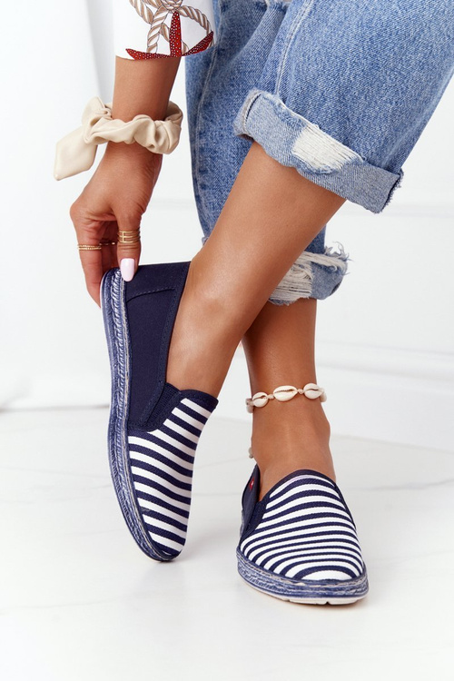 Dámska Espadrilles Big Star HH276002 Navy-biela