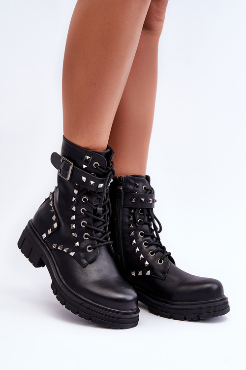 Dámské masivní botky Workery se šťastnými džety černé Tyralis