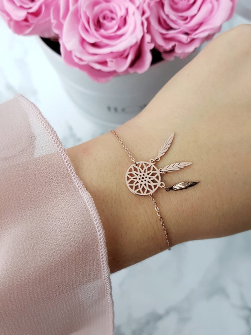 Dámsky náramok na reťazci Dream Catcher Pink Gold Melody