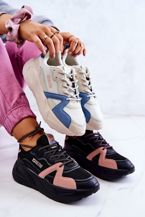 Dámské tenisky Memory Foam Big Star JJ274599 Černo-růžové