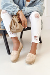 Ženské espadrilles na platforme Straw Beige Febi