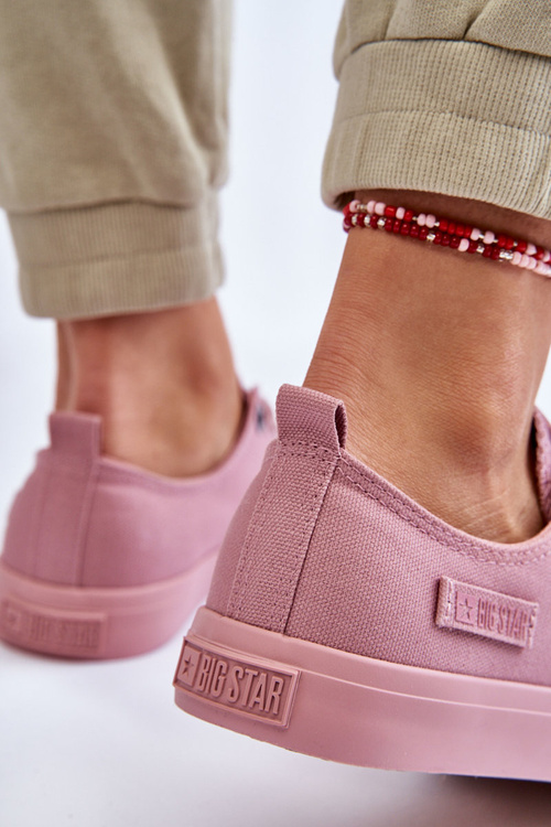 Dámska klasická nízka veľká hviezda LL274027 Ružové tenisky