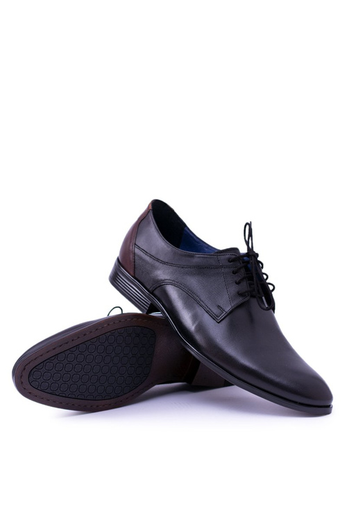 Nikopol černé kožené formální pánské polobotky Traditional