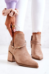 Kovbojské kovbojské topánky s pásom Dark Beige Inesa