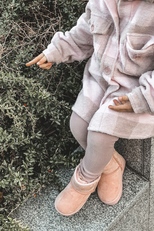 Detské izolované topánky Snehové topánky ružové gooby