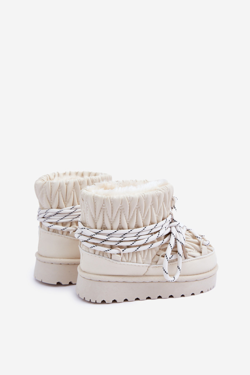 Dětské Sněhule S Teplou Podšívkou Světle Béžové Nastira