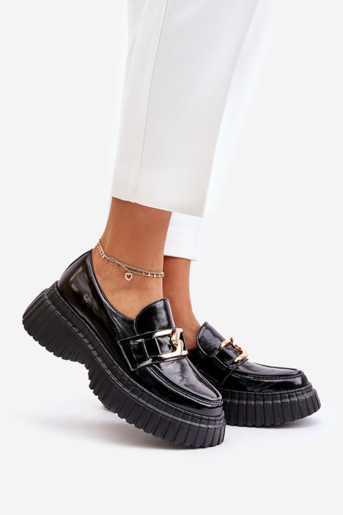 Zazoo 20176 Lakované Polobotky Mokasíny Dámske Z Prírodnej Kože Tmavozelené