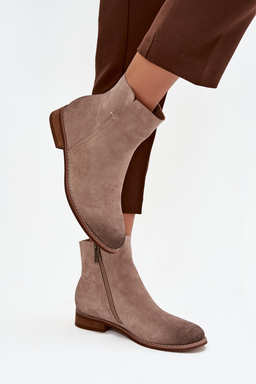 Dámske poltopánky na nízkom opätku Vinceza 39961 béžové